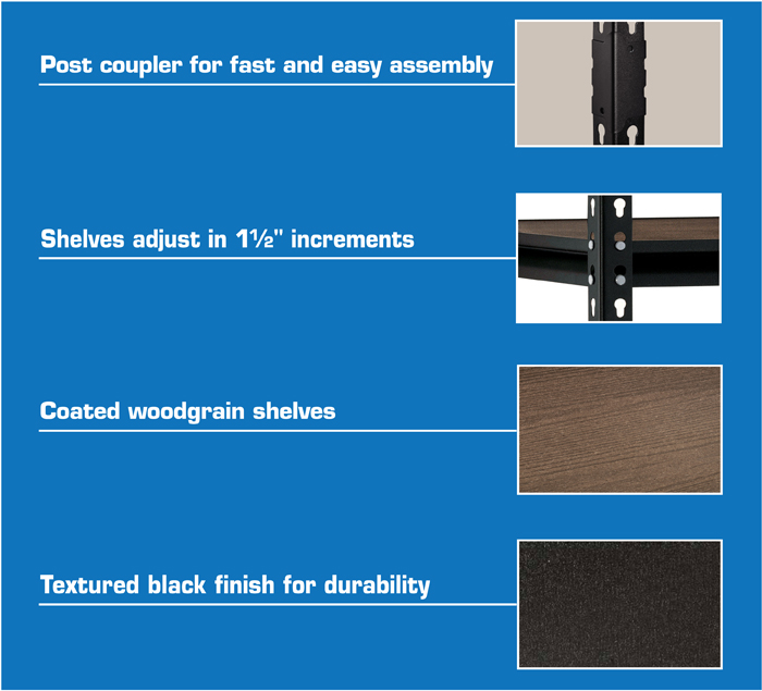 Edsal 72 in. H x 48 in. W x 24 in. D 5Shelf Steel Commercial Shelving
